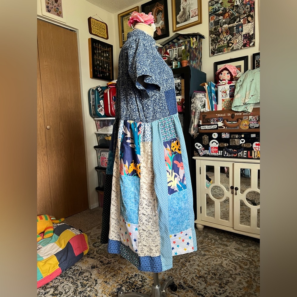 Patchwork Shirtdress With Pockets! - image 3